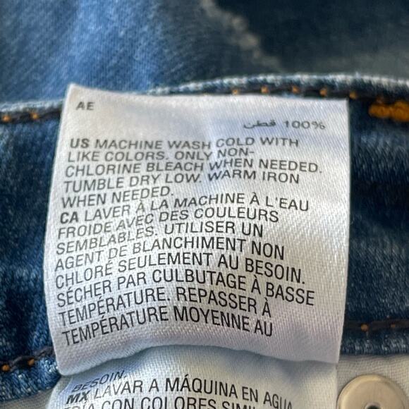 INC SZ 8/29 Cuffed Jeans Distressed Patches High-Rise Pockets Medium Wash Blue - Picture 11 of 11